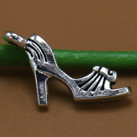 Zinc Alloy Shoes Pendants antique silver color plated lead & cadmium free Approx 1.5mm Sold By Bag