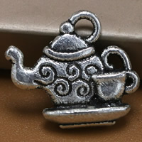 Zinc Alloy Tool Pendler, Teapot, antik sølv farve forgyldt, bly & cadmium fri, 15x14mm, Hole:Ca. 1.5mm, 100pc'er/Bag, Solgt af Bag