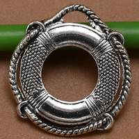 Pendants Sinc Alloy Tool, Saol Ring, dath airgid antique plátáilte, luaidhe & caidmiam saor in aisce, 24x24mm, Poll:Thart 3mm, 100ríomhairí pearsanta/Mála, Díolta De réir Mála