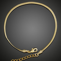 Unisex la pulsera y el brazalete, metal, con 5cm extender cadena, chapado en oro de 18 K, unisexo & cadena de la raspa de arenque, libre de plomo & cadmio, 2mm, Vendido para aproximado 8 Inch Sarta