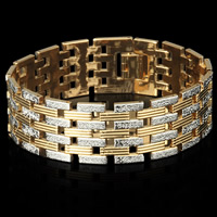 De Armband van mensen, Messing, plated, voor de mens & two tone, lood en cadmium vrij, 22mm, Per verkocht Ca 8 inch Strand