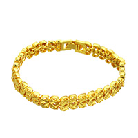 Messing Armband, 24K verguld, voor vrouw, nikkel, lood en cadmium vrij, 9x3mm, Per verkocht Ca 7 inch Strand