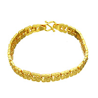 Messing Armband, 24K verguld, voor vrouw, nikkel, lood en cadmium vrij, 7x2.50mm, Per verkocht Ca 7.5 inch Strand