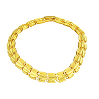 laiton bracelet, Plaqué d'or 24K, pour femme, protéger l'environnement, sans nickel, plomb et cadmium, 8x3mm, Vendu par Environ 7.5 pouce brin