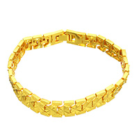 Messing Armband, 24K verguld, voor vrouw, nikkel, lood en cadmium vrij, 8.50x2mm, Per verkocht Ca 7 inch Strand