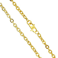 Brass Chain Necklace 24K gold plated oval chain & for man nickel lead & cadmium free Sold Per Approx 17.5 Inch Strand