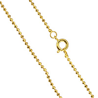 Collana catena in ottone, 24k oro placcato, Ball chain & per l'uomo, assenza di nichel,piombo&cadmio, 1.50mm, Venduto per Appross. 17.5 pollice filo