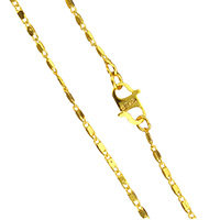 Collier chaîne en laiton, Plaqué d'or 24K, pour homme, protéger l'environnement, sans nickel, plomb et cadmium, 5x1.50x1mm, Vendu par Environ 17.5 pouce brin