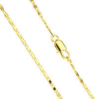 Collier chaîne en laiton, Plaqué d'or 24K, pour homme, protéger l'environnement, sans nickel, plomb et cadmium, 5x2x1mm, Vendu par Environ 23.5 pouce brin