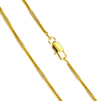 Collier chaîne en laiton, Plaqué d'or 24K, pour homme, protéger l'environnement, sans nickel, plomb et cadmium, 2mm, Vendu par Environ 24 pouce brin