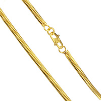 Collier chaîne en laiton, Plaqué d'or 24K, chaîne de chevrons & pour homme, protéger l'environnement, sans nickel, plomb et cadmium, 3x1mm, Vendu par Environ 23.5 pouce brin