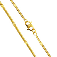 Collier chaîne en laiton, Plaqué d'or 24K, chaîne de chevrons & pour homme, protéger l'environnement, sans nickel, plomb et cadmium, 2.50x1mm, Vendu par Environ 24 pouce brin