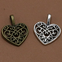 Colgantes de Aleación de Zinc en Forma de Corazón, chapado, más colores para la opción, libre de plomo & cadmio, 18x14mm, agujero:aproximado 3-5mm, 100PCs/Bolsa, Vendido por Bolsa