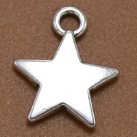 Colgante estrella de la aleación del cinc, aleación de zinc, chapado en color de platina, libre de plomo & cadmio, 13x10x1.50mm, agujero:aproximado 1.5mm, 100PCs/Bolsa, Vendido por Bolsa