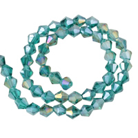 Bicone Crystal perle, Kristal, šarene pozlaćen, faceted, Indicolite, 6mm, Rupa:Približno 1mm, Dužina Približno 11 inčni, 10pramenovi/Torba, Približno 50računala/Strand, Prodano By Torba