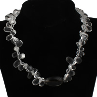 Klaring Fashion Ketting, Bergkristal, met Rookkwarts, ijzer veerring slotje, 30x22x18mm, Per verkocht Ca 18 inch Strand