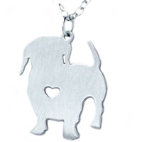 Stainless Steel Jewelry Necklace with 5cm extender chain Dog oval chain original color Sold Per Approx 20.5 Inch Strand