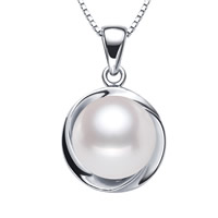 Makean veden Pearl riipukset, Messinki, kanssa Makeanveden helmen, real hopeoitu, luonnollinen, valkoinen, lyijy ja sen kadmium vapaa, 9-10mm, Reikä:N. 2-4mm, Myymät PC