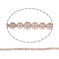 Clearance sötvatten pärlor, Freshwater Pearl, Potatis, naturlig, purpur, Grade A, 6-7mm, Hål:Ca 0.8mm, Såld Per Ca 14.5 inch Strand