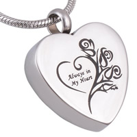 316L Stainless Steel Cinerary Casket Pendant Heart with letter pattern original color Approx 4mm Sold By PC