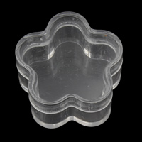 Sieraden Kralen Container, Plastic, Bloem, 30x31x16mm, 12pC's/Bag, Verkocht door Bag