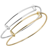 Messing Bangle, plated, verstelbaar, meer kleuren voor de keuze, nikkel, lood en cadmium vrij, 180mm, Binnendiameter:Ca 60mm, Lengte Ca 7 inch, Verkocht door PC