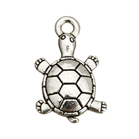 Colgantes Animales de Aleación de Zinc, Tortuga, chapado en color de plata antigua, libre de níquel, plomo & cadmio, 11x18x3mm, agujero:aproximado 2mm, 1000PCs/Grupo, Vendido por Grupo