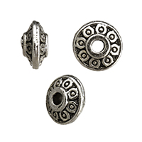 Zink Alloy Smycken Pärlor, Fat, antik silver pläterad, nickel, bly och kadmium gratis, 6.50x6.50x3mm, Hål:Ca 2mm, 1000PC/Lot, Säljs av Lot