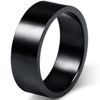 Stainless Steel Finger Ring for Men black ionic & for man 8mm Sold By PC