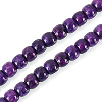 geverfd Jade Kraal, Drum, imitatie Sugiliet, purper, 8x10x10mm, Gat:Ca 1.3mm, Ca 48pC's/Strand, Per verkocht Ca 15.5 inch Strand