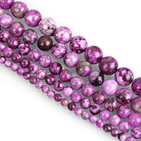 Färgat Jade Bead, Rund, imitation sugilite & olika storlek för val, purpur, Såld Per Ca 15.5 inch Strand