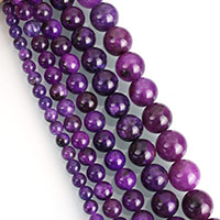 farvet Jade Bead, Runde, efterligning Sugilite & forskellig størrelse for valg, lilla, Solgt af Strand