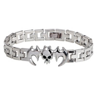 Men Bracelet Zinc Alloy Bat platinum color plated for man nickel lead & cadmium free 18mm Sold Per Approx 7.4 Inch Strand