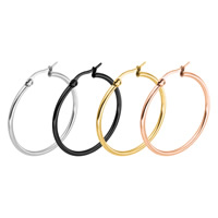 Huggie Hoop Øreringe, Stainless Steel, forgyldt, forskellig størrelse for valg, flere farver til valg, 10par/Bag, Solgt af Bag