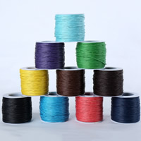 Wax Koord, Gewaxt Hemp Cord, met kunststof spoel, meer kleuren voor de keuze, 1mm, Ca 80m/spool, Verkocht door spool