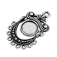 Pendentif en alliage de zinc Cabochon Cadre, noircir, 21.50x33x4.50mm, Trou:Environ 2.5mm, 1mm, Diamètre intérieur:Environ 10mm, 100PC/lot, Vendu par lot