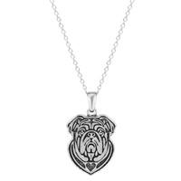 Unisex Necklace Zinc Alloy with iron chain Dog antique silver color plated oval chain lead & cadmium free 45cm Sold Per Approx 17.5 Inch Strand