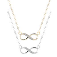 Collier Unisex, alliage de zinc, avec chaîne de fer, Infini, Placage, unisexe & chaîne ovale, plus de couleurs à choisir, sans plomb et cadmium, 45cm, Vendu par Environ 17.5 pouce brin