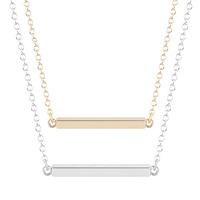 Collier Unisex, alliage de zinc, avec chaîne de fer, rectangle, Placage, unisexe & chaîne ovale, plus de couleurs à choisir, sans plomb et cadmium, 45cm, Vendu par Environ 17.5 pouce brin