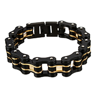 De Armband van mensen, Roestvrij staal, plated, voor de mens, 18x8mm, Per verkocht Ca 9 inch Strand