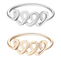 Zinklegierung Schwanz -Finger-Ring, Herz, plattiert, für Frau, keine, frei von Blei & Kadmium, 15-16mm, Größe:6-8, verkauft von PC