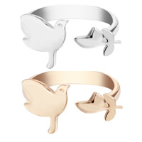 Zinc Alloy Åbent fingerring, Bird, forgyldt, justerbar & for kvinde, flere farver til valg, bly & cadmium fri, 15-16mm, Størrelse:4-5, Solgt af PC