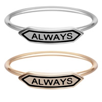 Zinc Alloy Staart Finger Ring, woord altijd, plated, voor vrouw & glazuur, meer kleuren voor de keuze, lood en cadmium vrij, 15-16mm, Maat:6-8, Verkocht door PC