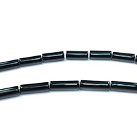 Natural Black Agaat kralen, Zwarte Agaat, Kolom, natuurlijk, verschillende grootte voor keus, Gat:Ca 0.5-1.5mm, Lengte Ca 16 inch, 5strengen/Lot, Verkocht door Lot