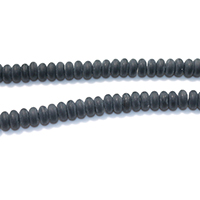 Přírodní černý Achát Korálky, Černá Achát, Rondelle, matná, 4x8x8mm, Otvor:Cca 1mm, Délka Cca 15.5 inch, 5přediva/Lot, Cca 98PC/Strand, Prodáno By Lot