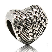 Zinc Alloy European Beads Heart antique silver color plated without troll lead & cadmium free Approx 4-4.5mm Sold By PC