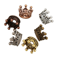 Zink Alloy European Pärlor, Crown, plated, fler färger för val, nickel, bly och kadmium gratis, 11x7x11mm, Hål:Ca 6mm, 200PC/Lot, Säljs av Lot