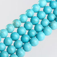 Turquoise Kralen, Synthetische Turquoise, Ronde, verschillende grootte voor keus & voor vrouw, Per verkocht Ca 14.5 inch Strand