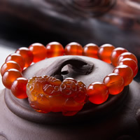 Red Agate Armbånd, Fabulous Wild Beast, naturlig, for kvinde, 10mm, Solgt Per Ca. 6.5 inch Strand