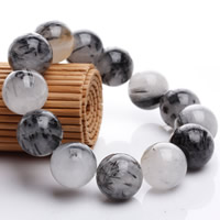 Men Bracelet Rutilated Quartz Round natural & for man Length Approx 6.5 Inch Sold By Bag